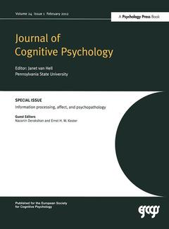 Couverture de l’ouvrage Information Processing, Affect and Psychopathology