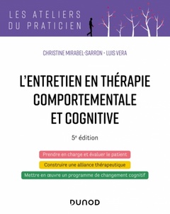 Couverture de l’ouvrage L'entretien en thérapie comportementale et cognitive - 5e éd.