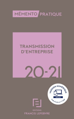 Couverture de l’ouvrage Mémento transmission d'entreprise 2020-2021