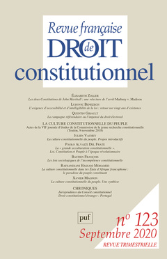 Cover of the book Revue française de Droit constitutionnel N° 123, 2020