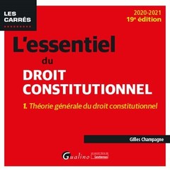 Couverture de l’ouvrage L'essentiel du droit constitutionnel - Tome I