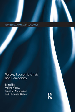Cover of the book Values, Economic Crisis and Democracy