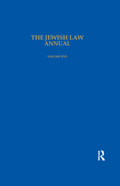 Couverture de l’ouvrage The Jewish Law Annual Volume 5
