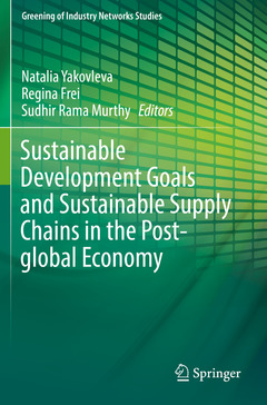 Couverture de l’ouvrage Sustainable Development Goals and Sustainable Supply Chains in the Post-global Economy