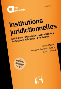 Cover of the book Institutions juridictionnelles 13ed