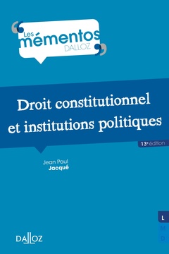 Couverture de l’ouvrage Droit constitutionnel et institutions politiques - Les mémentos
