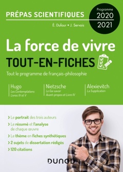 Cover of the book La force de vivre - Tout-en-fiches - Prépas scientifiques Programme 2020-2021