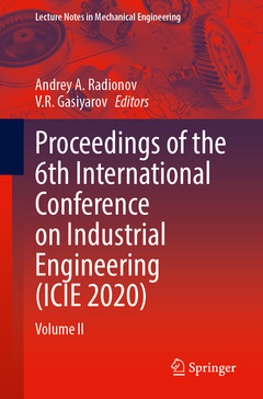 Couverture de l’ouvrage Proceedings of the 6th International Conference on Industrial Engineering (ICIE 2020)
