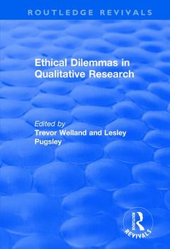 Couverture de l’ouvrage Ethical Dilemmas in Qualitative Research