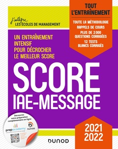 Couverture de l’ouvrage Score IAE-Message - Tout l'entraînement - 2021-2022