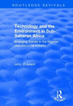 Couverture de l’ouvrage Technology and the Environment in Sub-Saharan Africa