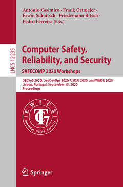 Couverture de l’ouvrage Computer Safety, Reliability, and Security. SAFECOMP 2020 Workshops
