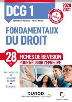 Cover of the book DCG 1 Fondamentaux du droit - Fiches de révision - 2020-2021