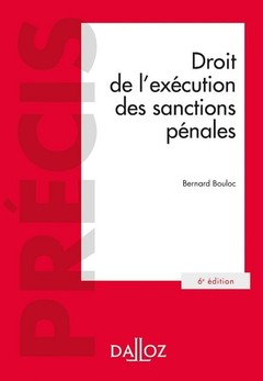 Cover of the book Droit de l'exécution des sanctions pénales. 6e éd.
