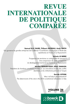 Couverture de l’ouvrage Revue internationale de politique comparée 2019/1 - Varia