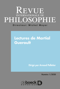Couverture de l’ouvrage Revue internationale de philosophie 2020/1 - Lectures de Martial Gueroult