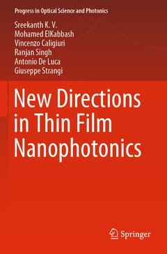 Couverture de l’ouvrage New Directions in Thin Film Nanophotonics