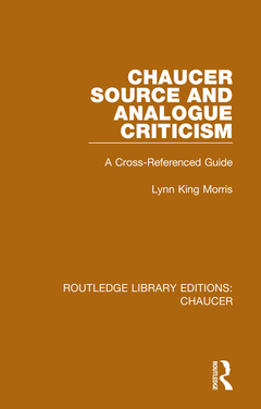 Couverture de l’ouvrage Chaucer Source and Analogue Criticism