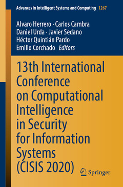 Cover of the book 13th International Conference on Computational Intelligence in Security for Information Systems (CISIS 2020)