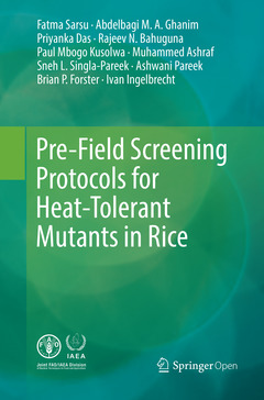 Couverture de l’ouvrage Pre-Field Screening Protocols for Heat-Tolerant Mutants in Rice