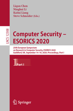 Couverture de l’ouvrage Computer Security - ESORICS 2020