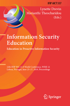 Couverture de l’ouvrage Information Security Education. Education in Proactive Information Security
