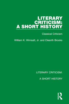 Couverture de l’ouvrage Literary Criticism: A Short History