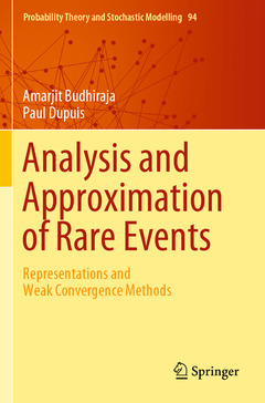 Couverture de l’ouvrage Analysis and Approximation of Rare Events