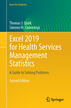 Couverture de l’ouvrage Excel 2019 for Health Services Management Statistics