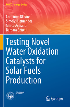 Couverture de l’ouvrage Testing Novel Water Oxidation Catalysts for Solar Fuels Production