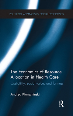Couverture de l’ouvrage The Economics of Resource Allocation in Health Care