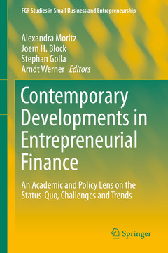 Couverture de l’ouvrage Contemporary Developments in Entrepreneurial Finance