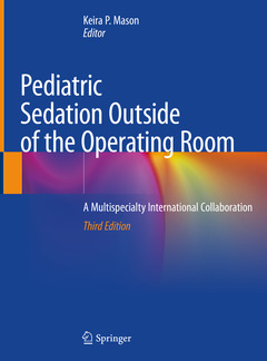 Couverture de l’ouvrage Pediatric Sedation Outside of the Operating Room