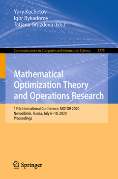 Couverture de l’ouvrage Mathematical Optimization Theory and Operations Research