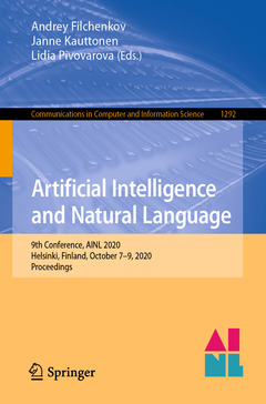 Couverture de l’ouvrage Artificial Intelligence and Natural Language