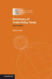 Cover of the book Dictionary of Trade Policy Terms