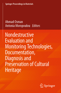 Couverture de l’ouvrage Nondestructive Evaluation and Monitoring Technologies, Documentation, Diagnosis and Preservation of Cultural Heritage
