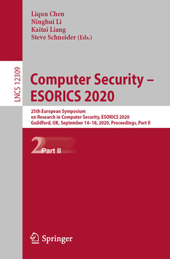 Couverture de l’ouvrage Computer Security – ESORICS 2020