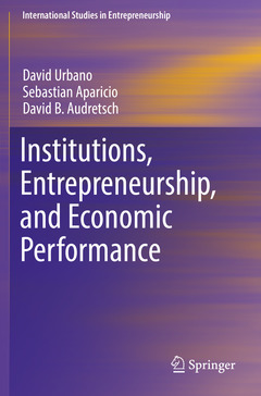 Couverture de l’ouvrage Institutions, Entrepreneurship, and Economic Performance