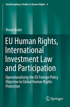 Couverture de l’ouvrage EU Human Rights, International Investment Law and Participation
