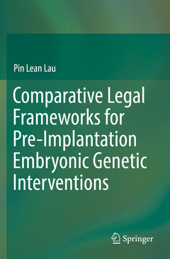 Cover of the book Comparative Legal Frameworks for Pre-Implantation Embryonic Genetic Interventions