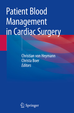 Couverture de l’ouvrage Patient Blood Management in Cardiac Surgery