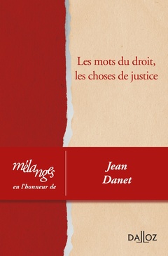 Couverture de l’ouvrage Mélanges en l'honneur de Jean Danet