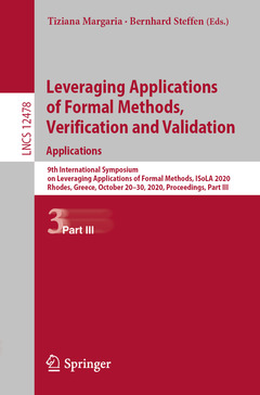 Couverture de l’ouvrage Leveraging Applications of Formal Methods, Verification and Validation: Applications