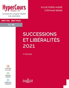 Couverture de l’ouvrage Successions et libéralités 2021