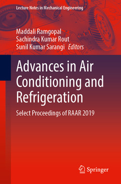 Couverture de l’ouvrage Advances in Air Conditioning and Refrigeration