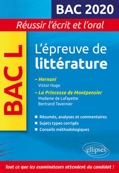 Couverture de l’ouvrage Épreuve de littérature Bac 2019-2020
