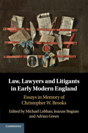 Couverture de l’ouvrage Law, Lawyers and Litigants in Early Modern England