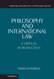 Cover of the book Philosophy and International Law