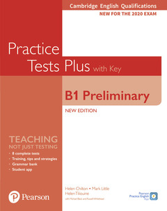 Couverture de l’ouvrage Cambridge English Qualifications: B1 Preliminary Practice Tests Plus with key